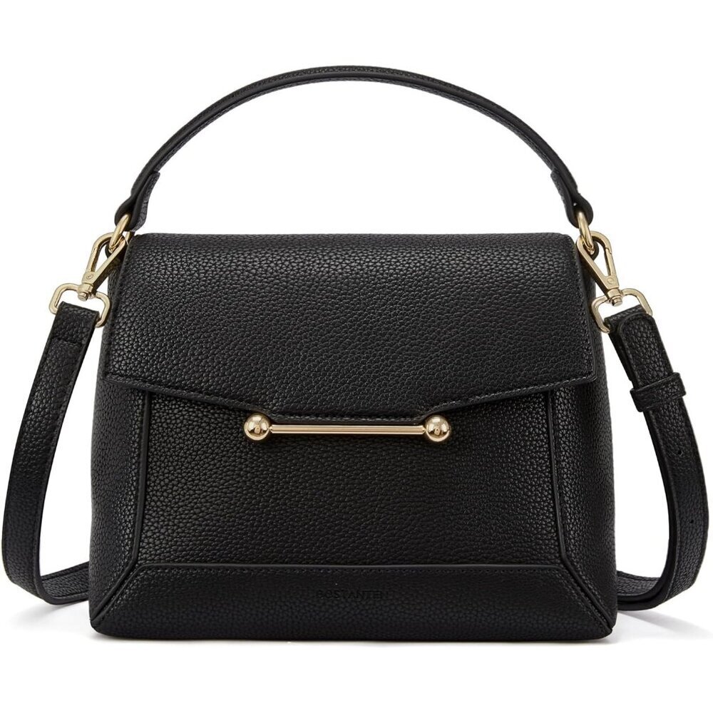 Small Vegan Leather Crossbody Bag For Women With Flap And Top Handle Design